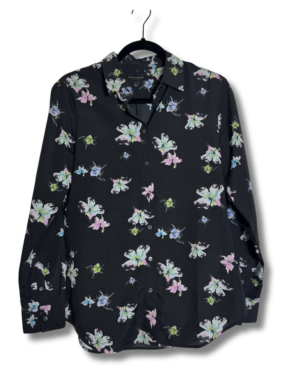 Banana Republic Women’s Dillon Collared Button Shirt, Floral Print Long Sleeve S